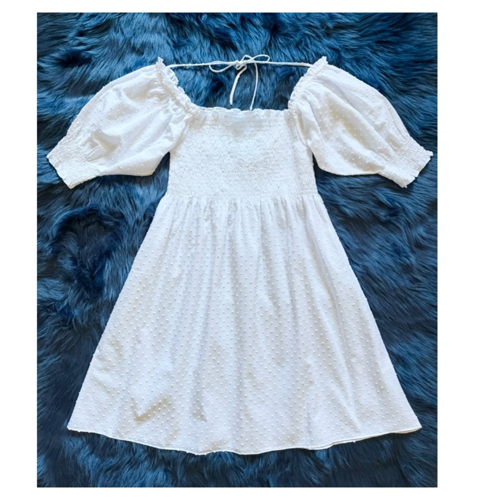 New! HILL HOUSE Swiss Dot Babydoll Mini Dress - Picture 9 of 13